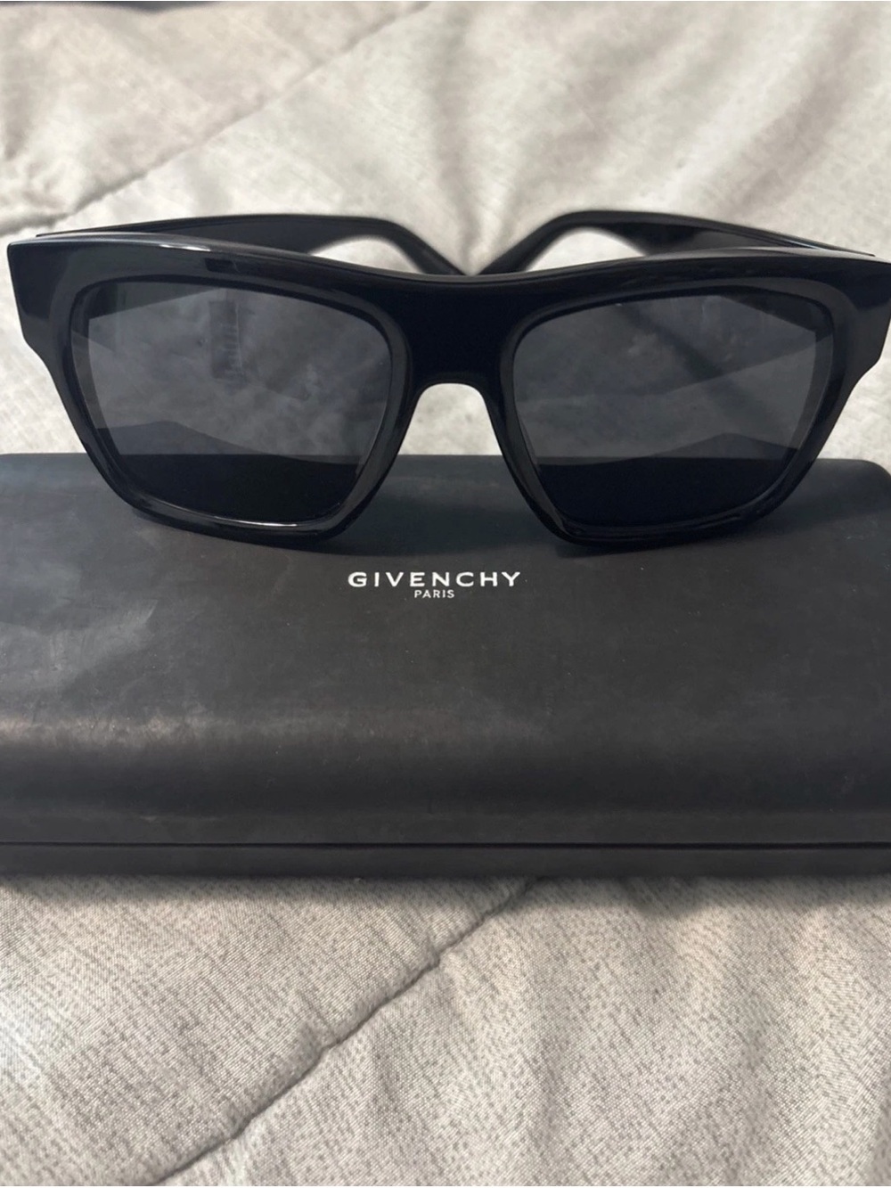 Givenchy Black Thick-Frame Square Sunglasses